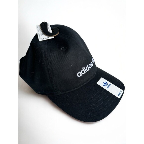 Adidas Originals Womens Black Strapback Hat Adjustable Logo Cap - Picture 9 of 13